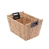 Hastings Home Set of 2 Hastings Home Ford Rectangle Handmade Wicker Baskets Made of Water Hyacinth with Wire Frame 879069THY